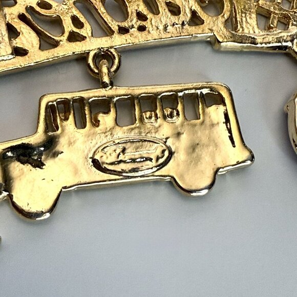 Danecraft Teacher Brooch Pin Vintage Gold Tone Enamel - Picture 5 of 7